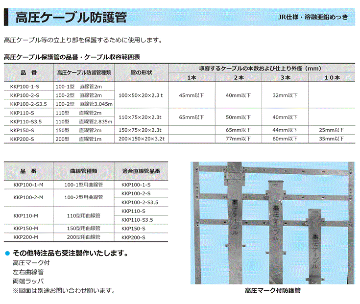 高圧ケーブル防護管